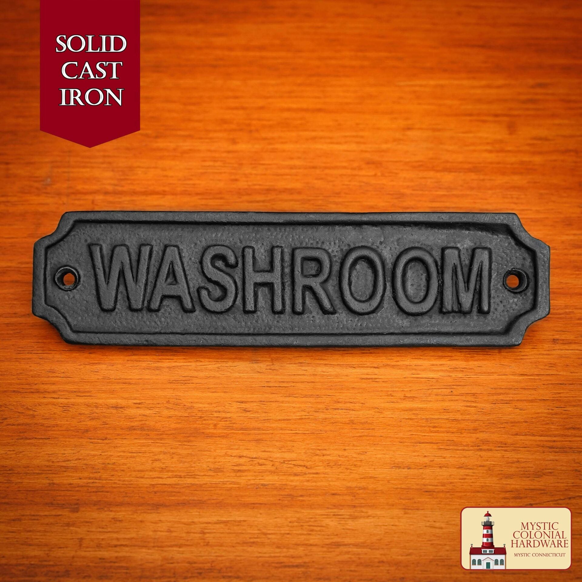 Hierro Forjado Macizo Letrero de Lavabo Vintage para Puertas Accesorio de Ferretería Hecho a Mano - Imagen 1