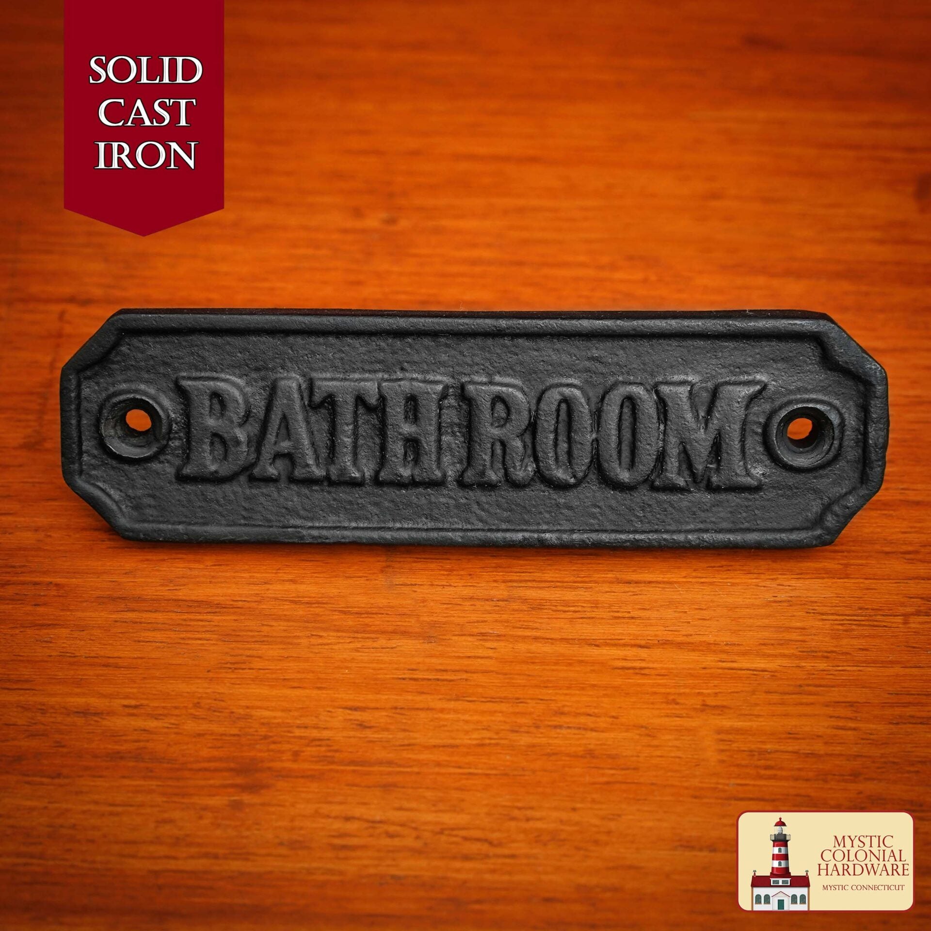 Letrero de Baño Vintage de Hierro Forjado Macizo para Puertas Accesorio de Ferretería Hecho a Mano - Imagen 1