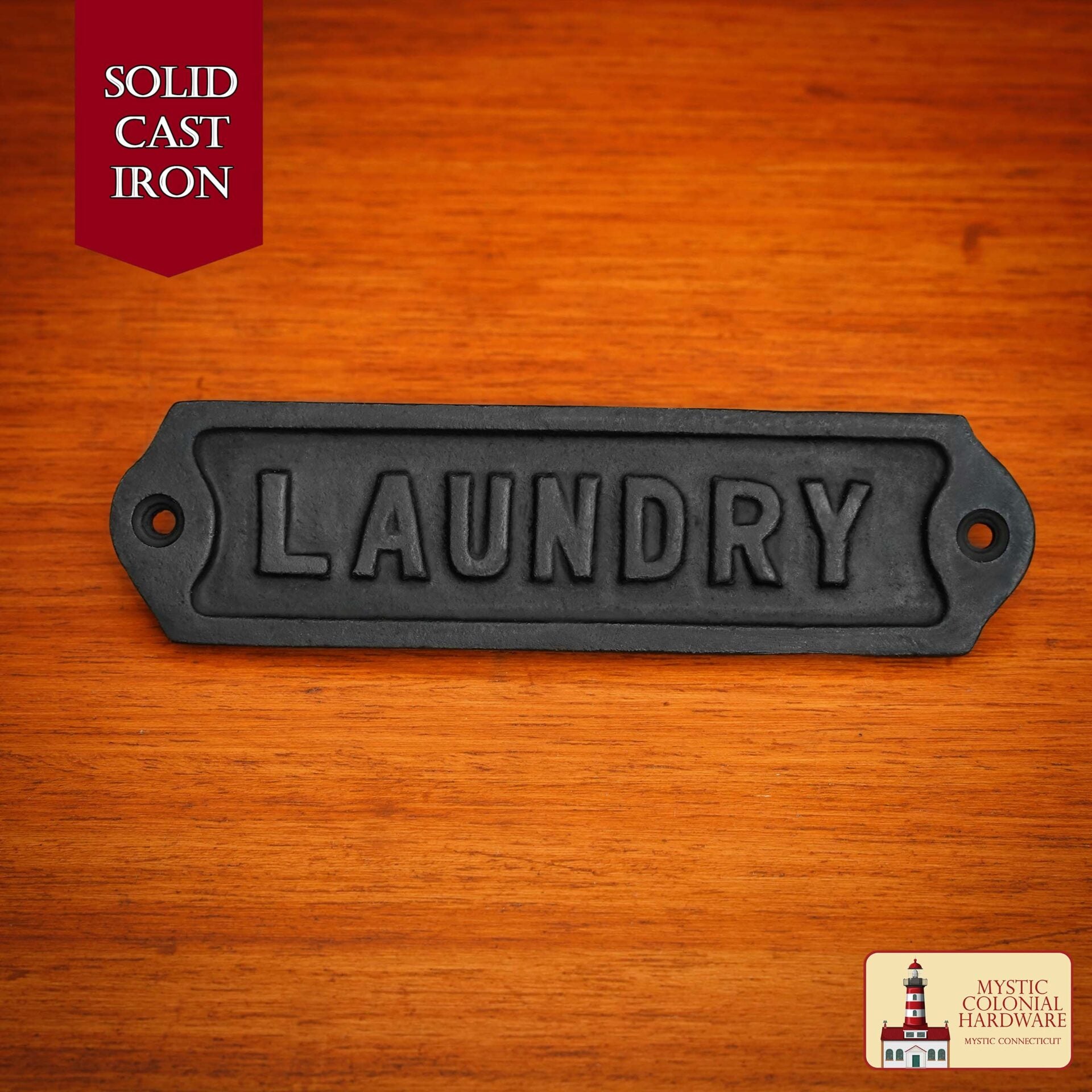 Hierro Forjado Macizo Letrero de Lavandería Vintage para Puertas Accesorio de Ferretería Hecho a Mano - Imagen 1