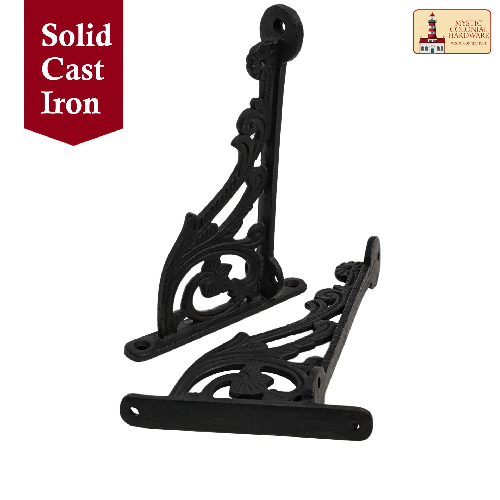 Soportes Rústicos de Hierro Fundido para Estanterías : Ideal para Ambientes Victorianos, Coloniales, Retro, Steampunk, Góticos, Barrocos y Medievales (1 5. 5 X 10.6 ) Cm - Imagen 2