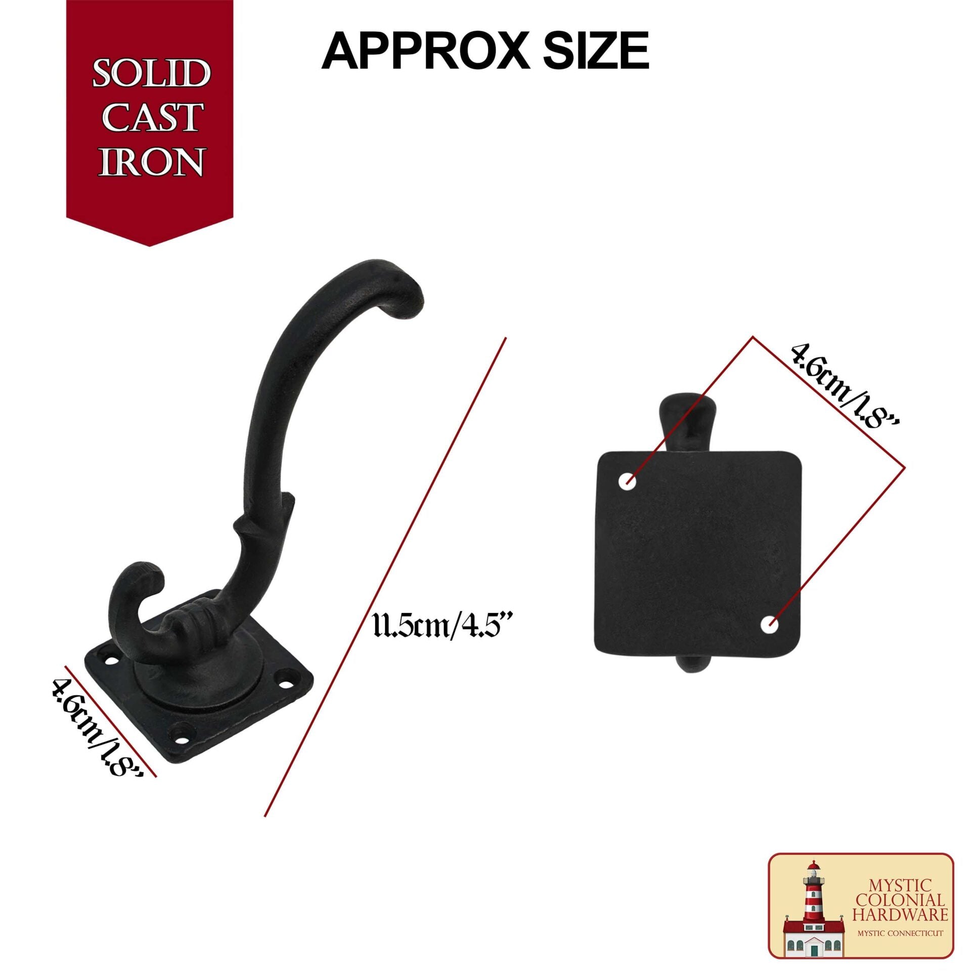 Ganchos de Pared Rústicos de Hierro Fundido, Ganchos Utilitarios Retro Resistentes para Colgar Abrigos, Bolsos, Toallas, Batas, Sombreros y Mucho Más - Imagen 3