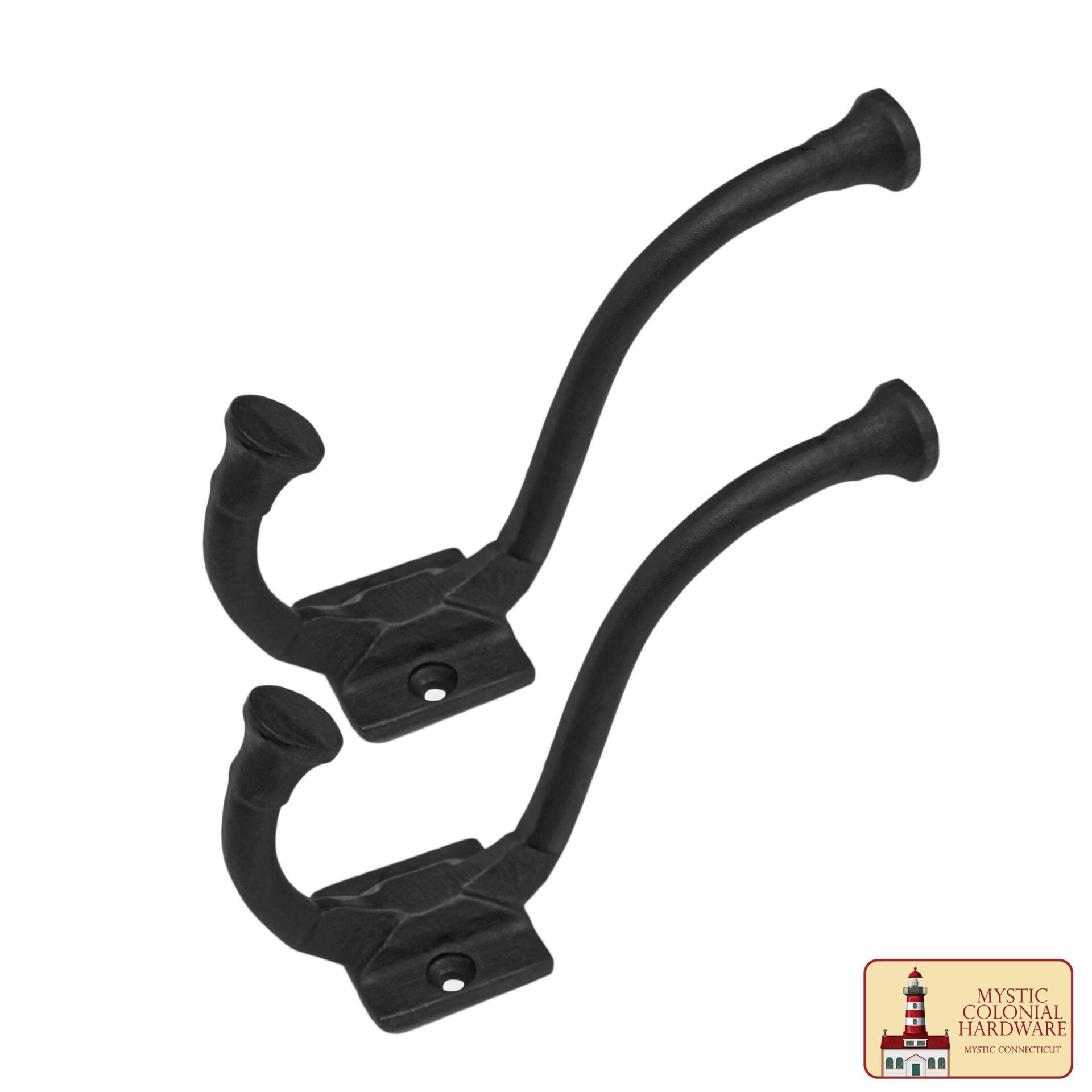 Ganchos de Pared Rústicos de Hierro Fundido, Ganchos Utilitarios Retro Resistentes para Colgar Abrigos, Bolsos, Toallas, Batas, Sombreros y Más, Paquete de 2, Negro - Imagen 4