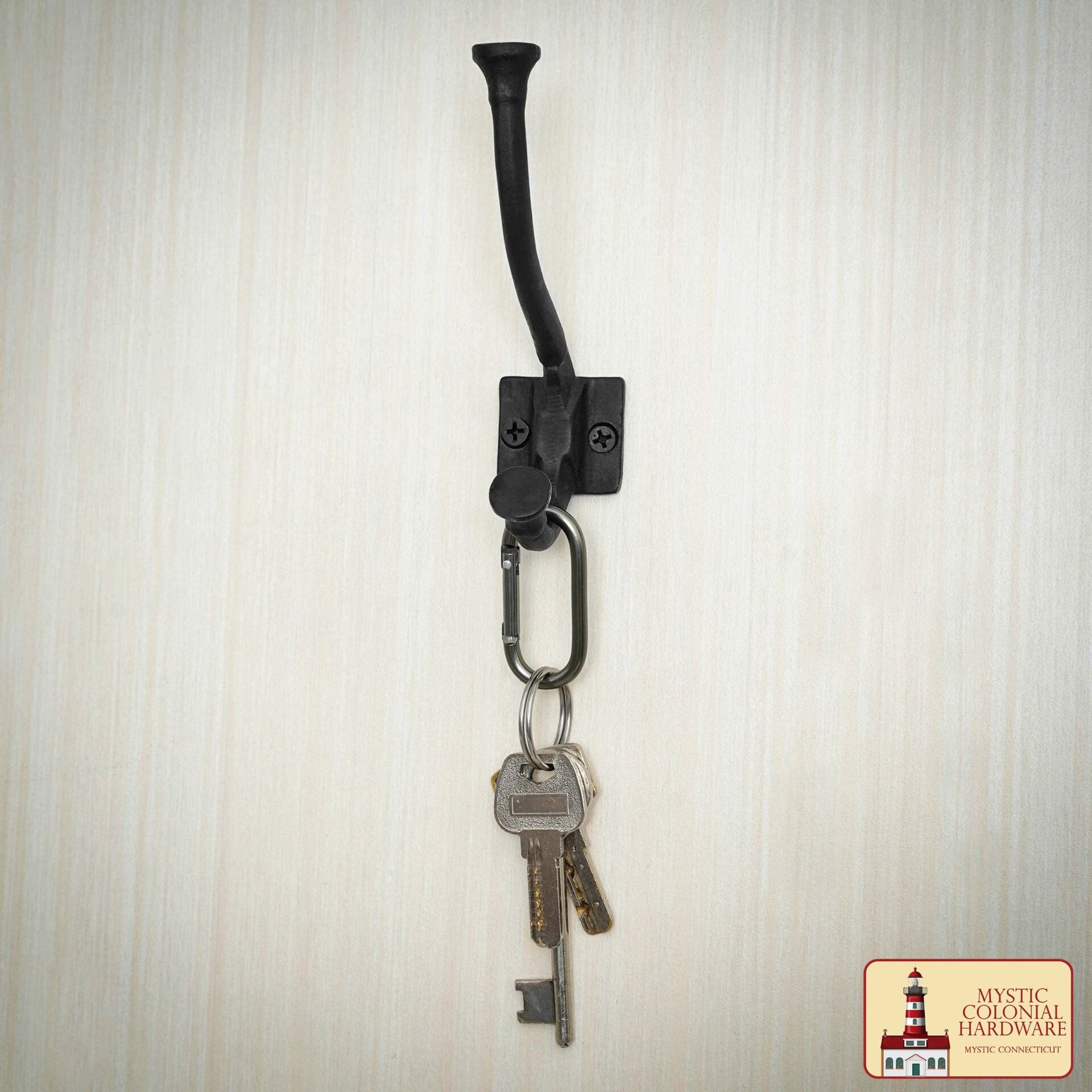 Ganchos de Pared Rústicos de Hierro Fundido, Ganchos Utilitarios Retro Resistentes para Colgar Abrigos, Bolsos, Toallas, Batas, Sombreros y Más, Paquete de 2, Negro - Imagen 5