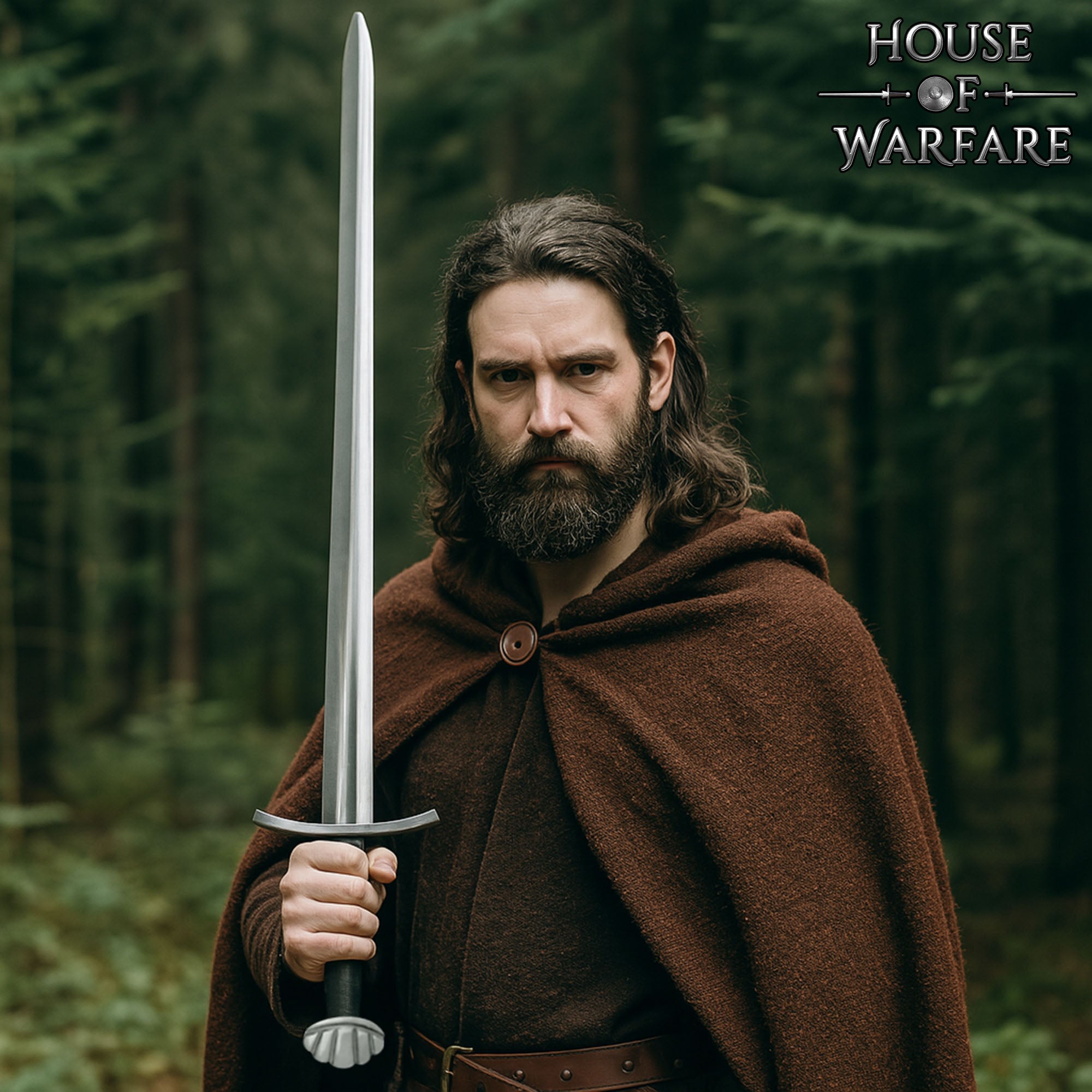 Espada Medieval de Caballero con Vaina - Hoja de Acero Al Carbono Pulida - Imagen 2