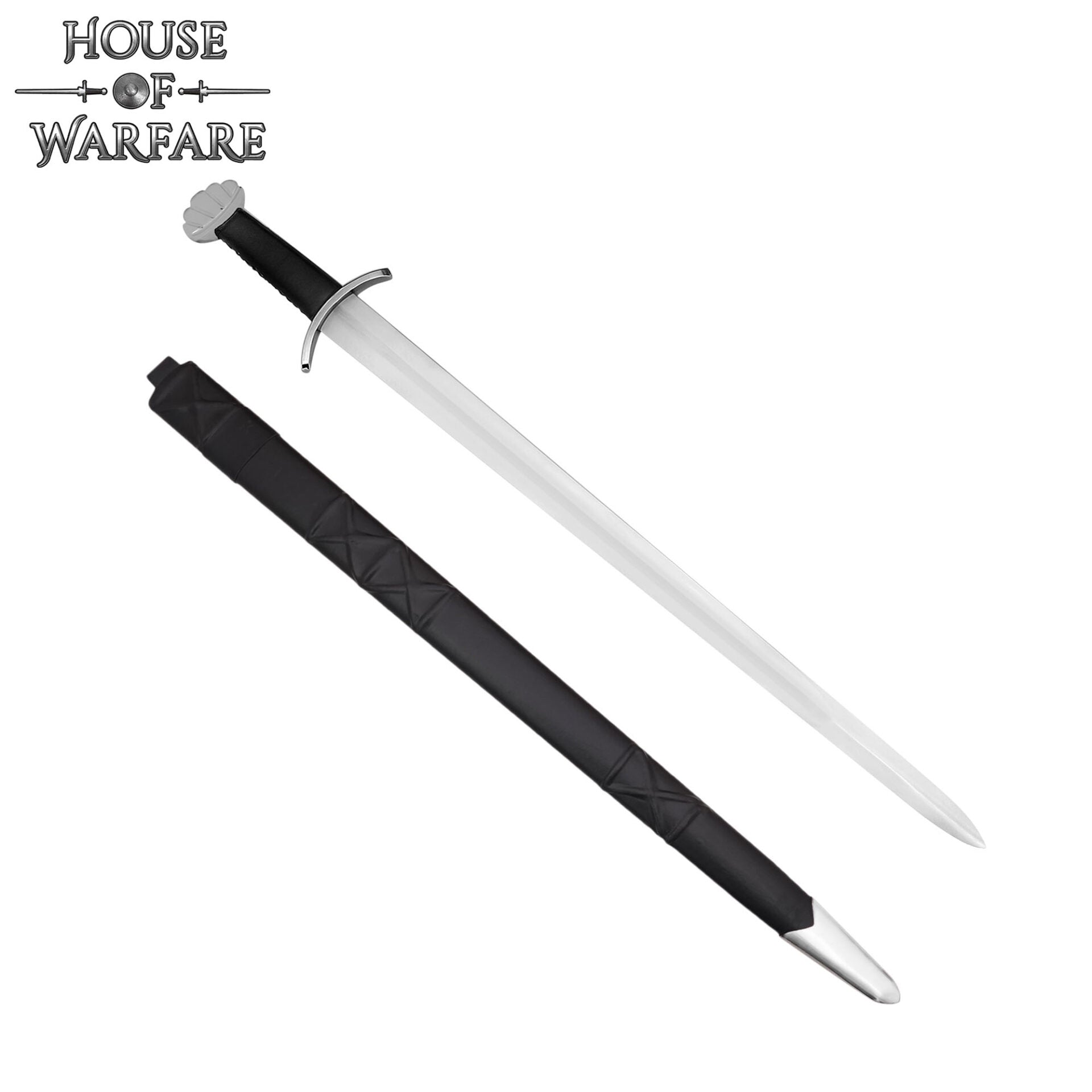 Espada Medieval de Caballero con Vaina - Hoja de Acero Al Carbono Pulida - Imagen 4