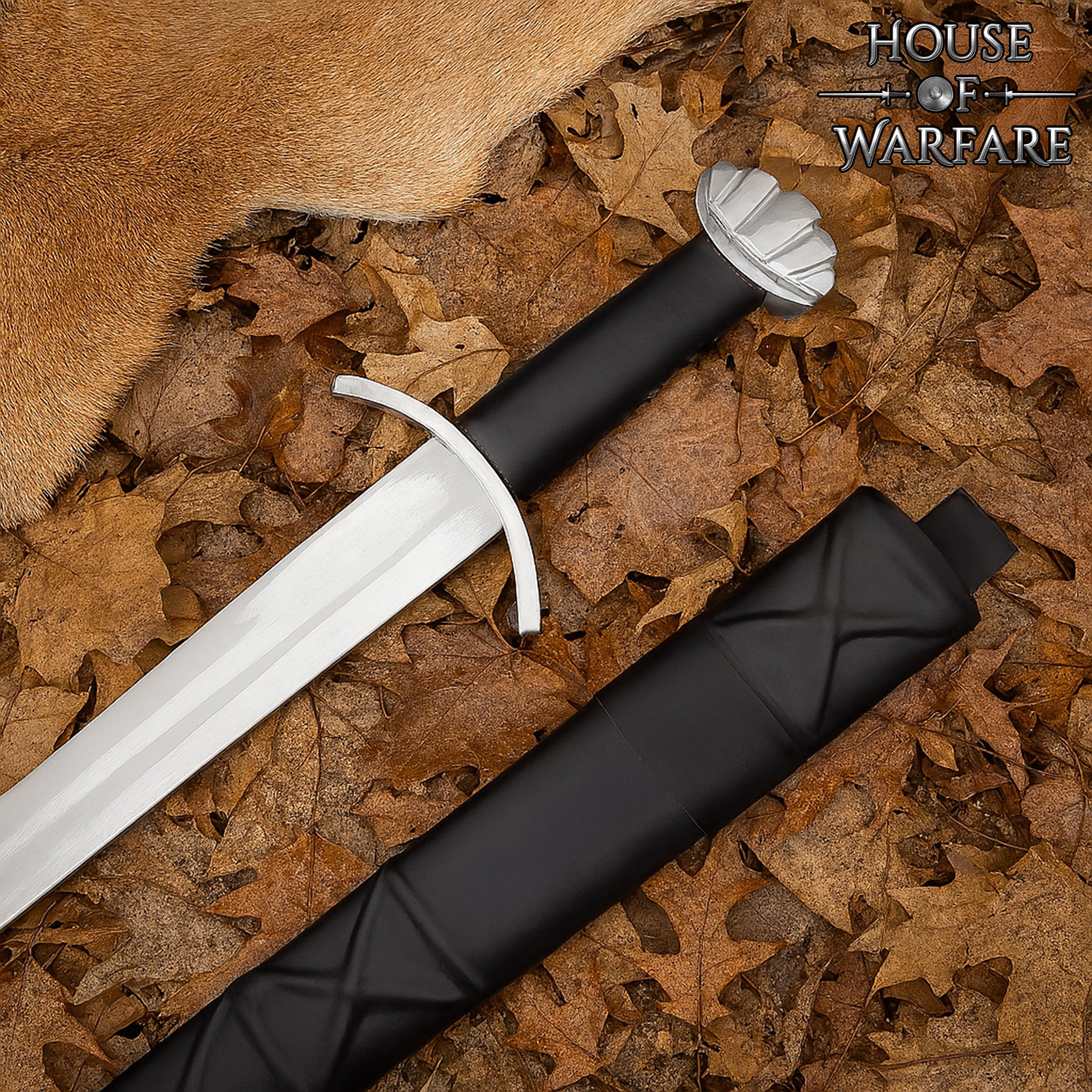 Espada Medieval de Caballero con Vaina - Hoja de Acero Al Carbono Pulida - Imagen 6