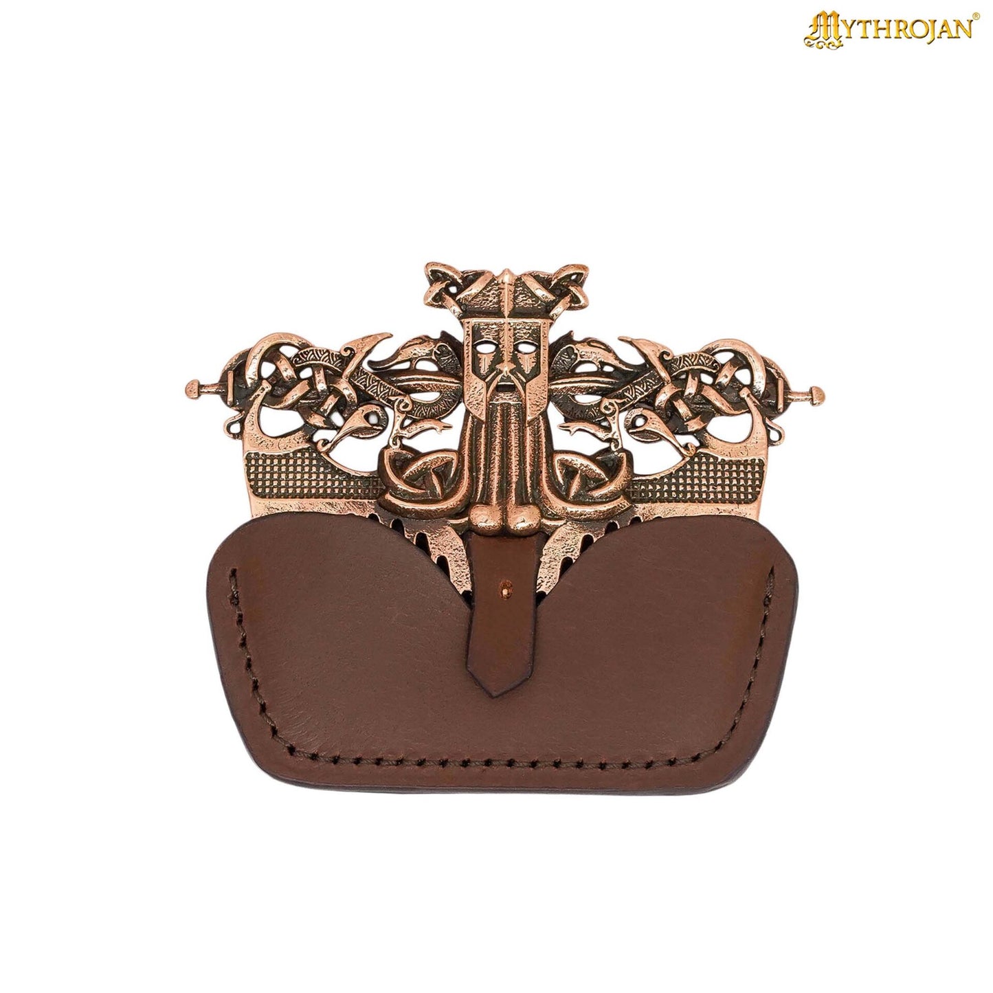 Peine para Barba Nórdico de Bronce con Funda de Cuero - Herramienta de Acicalamiento de Estilo Vikingo - Imagen 6