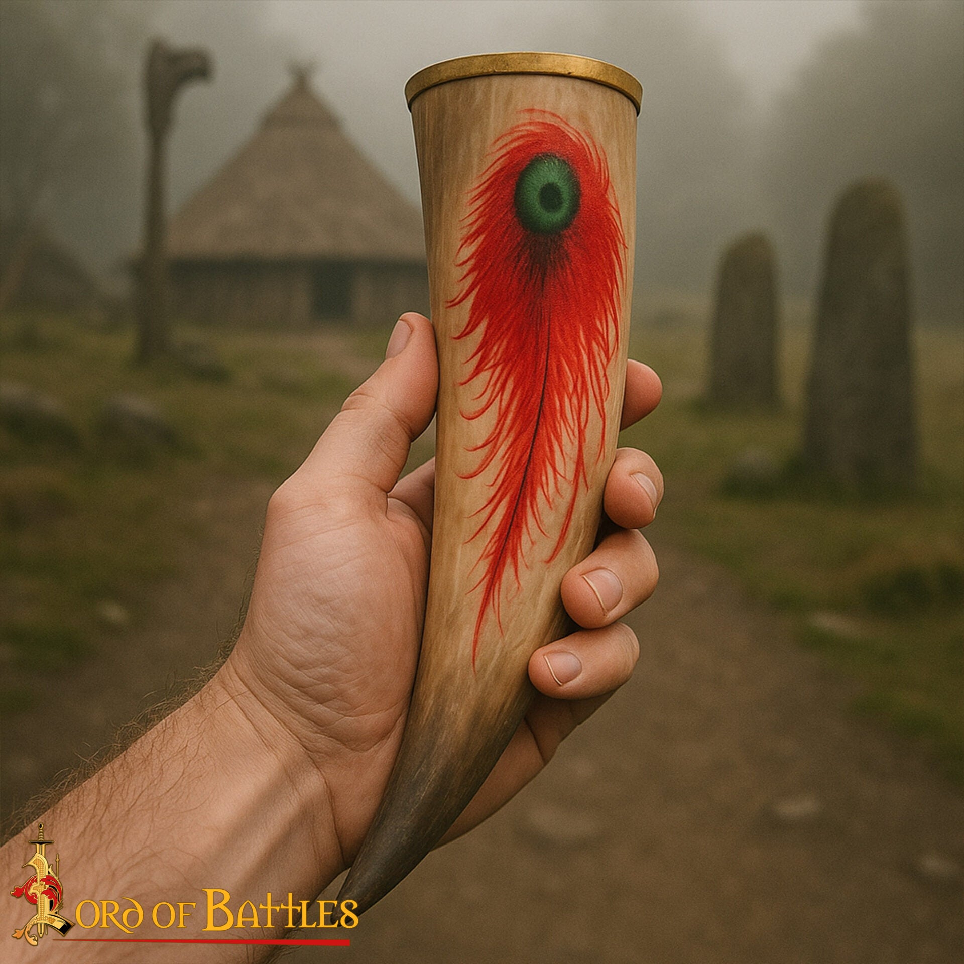 Auténtico Cuerno de Buey para Beber 400 - 500 Ml Elaborado Artesanalmente con Auténtico Cuerno de Buey - Imagen 1