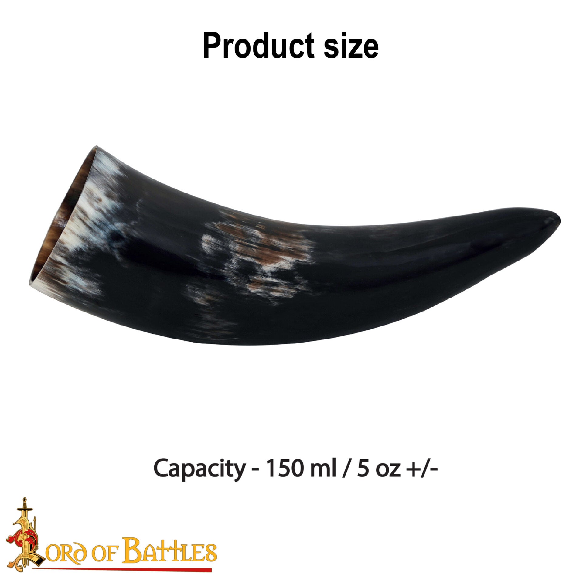 Vikingo Cuerno de Buey para Beber - Taza de Cuerno Natural Pulido Artesanal (150 Ml) - Imagen 3