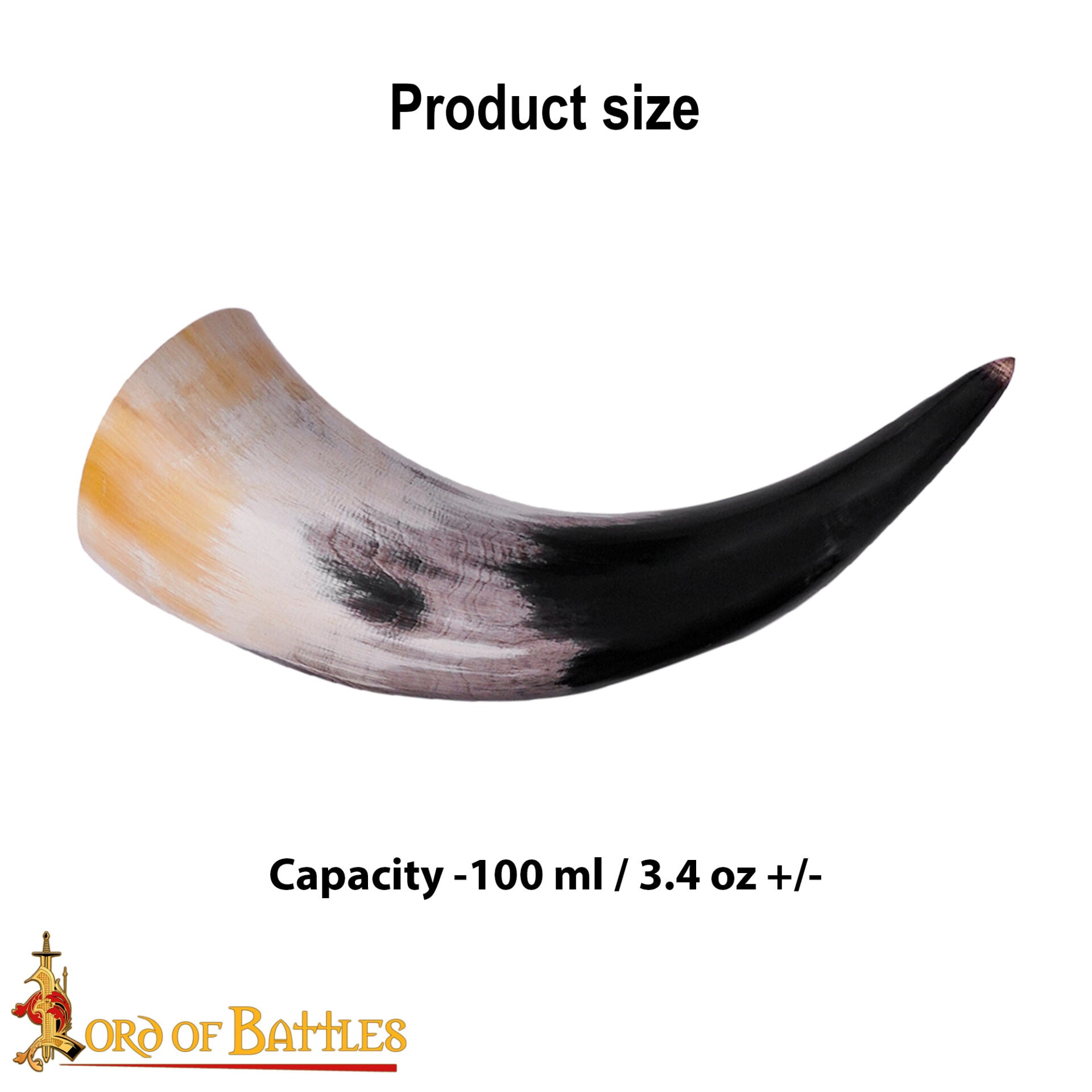 Viking Drinking Horn - Cuerno de Buey Natural Hecho a Mano (juego de 3) - Imagen 3