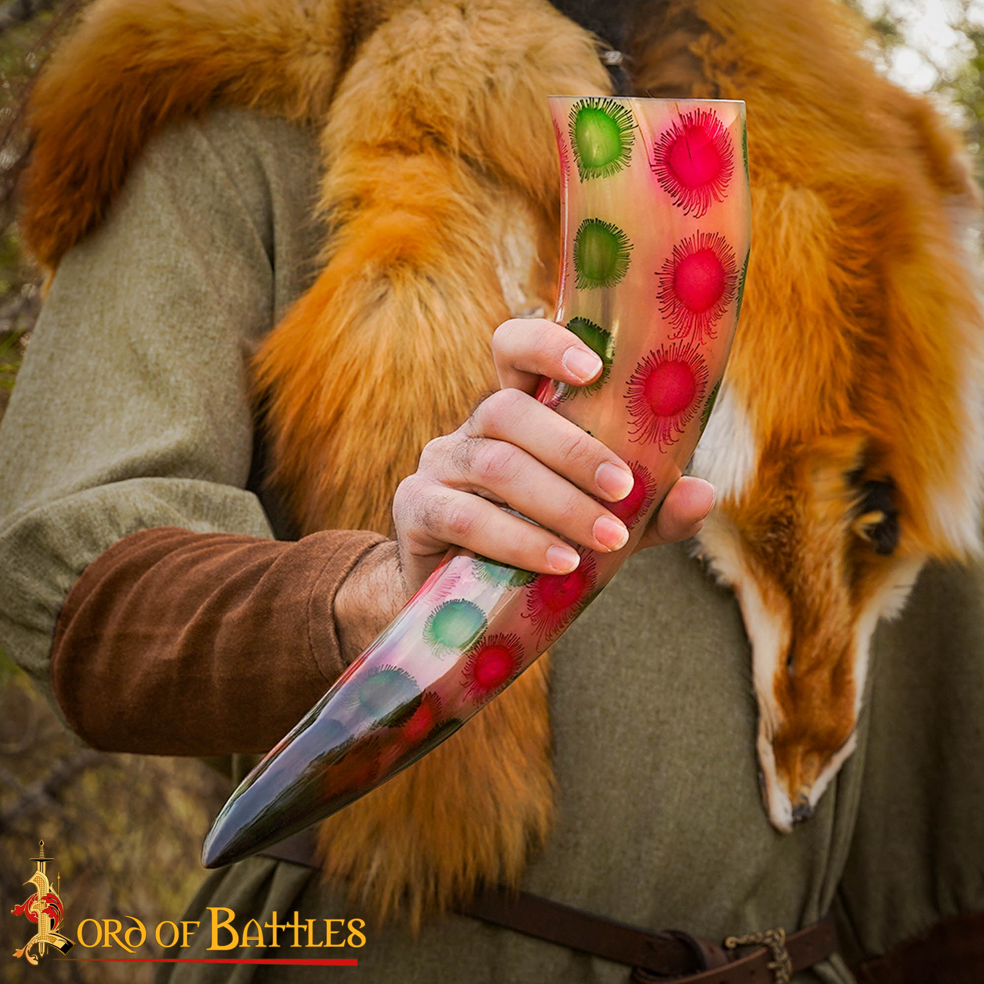 Cuerno para Beber "the Vivid Valour" 400 - 500 Ml Cuerno de Buey Auténtico Hecho a Mano - Descatalogado - Imagen 1