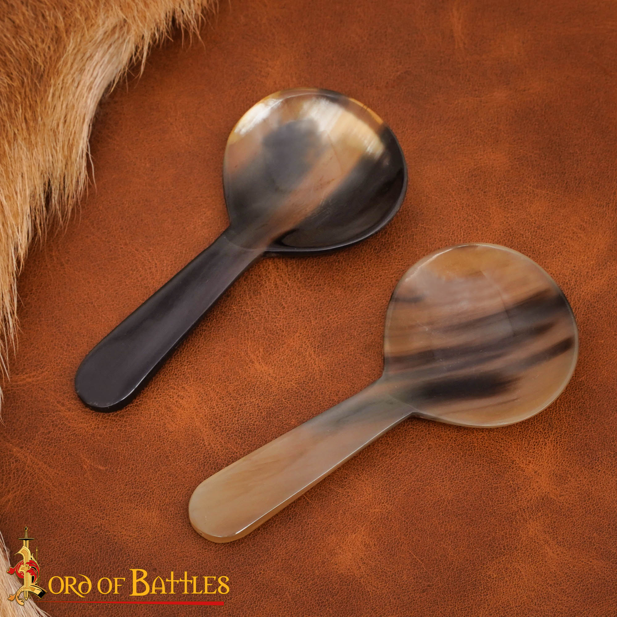 Cuchara Medieval de Cuerno de Buey Tallada a Mano en Cuerno de Origen Ético - Imagen 2