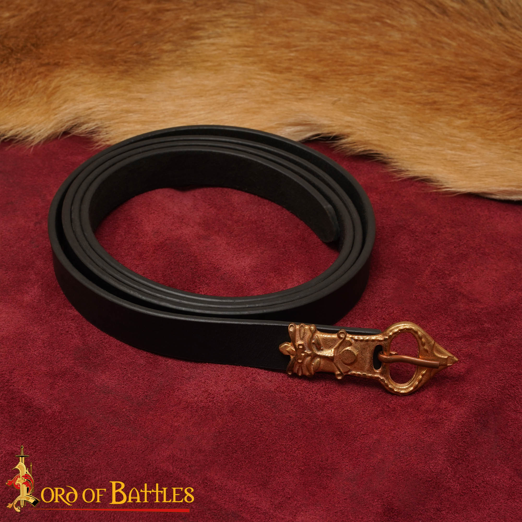 Cinturón Sajón con Hebilla de Bronce Rey Grande - Imagen 6