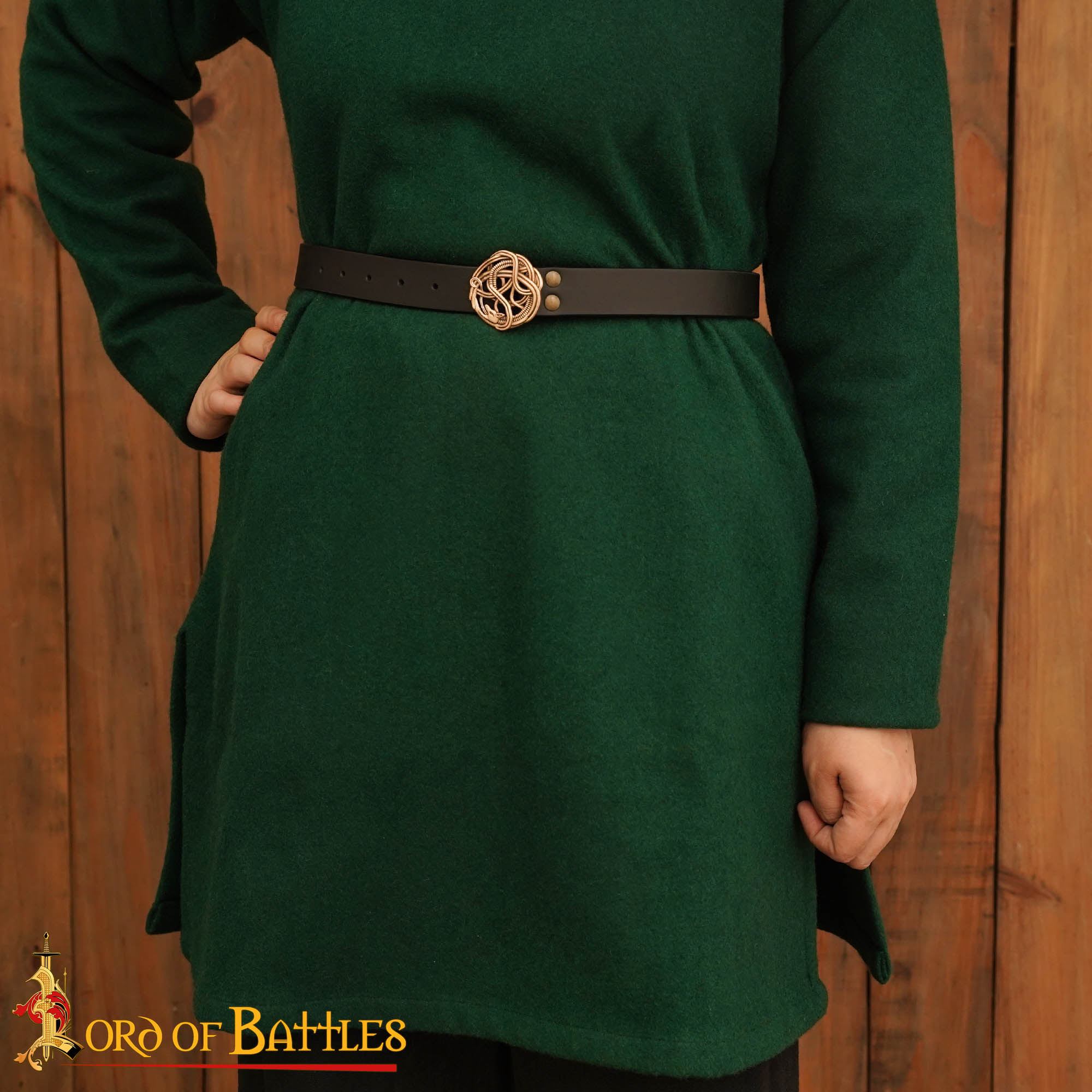 Cinturón Celta con Hebilla de Serpiente de Bronce - Imagen 5