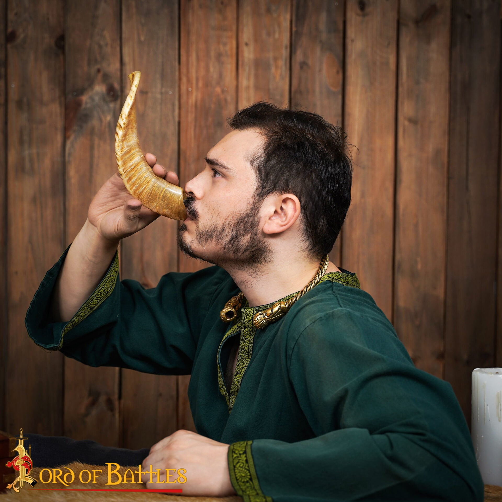 Vaso para Beber de Cuerno de Oveja Vikingo Vaso de Cuerno Natural Hecho a Mano - Imagen 6