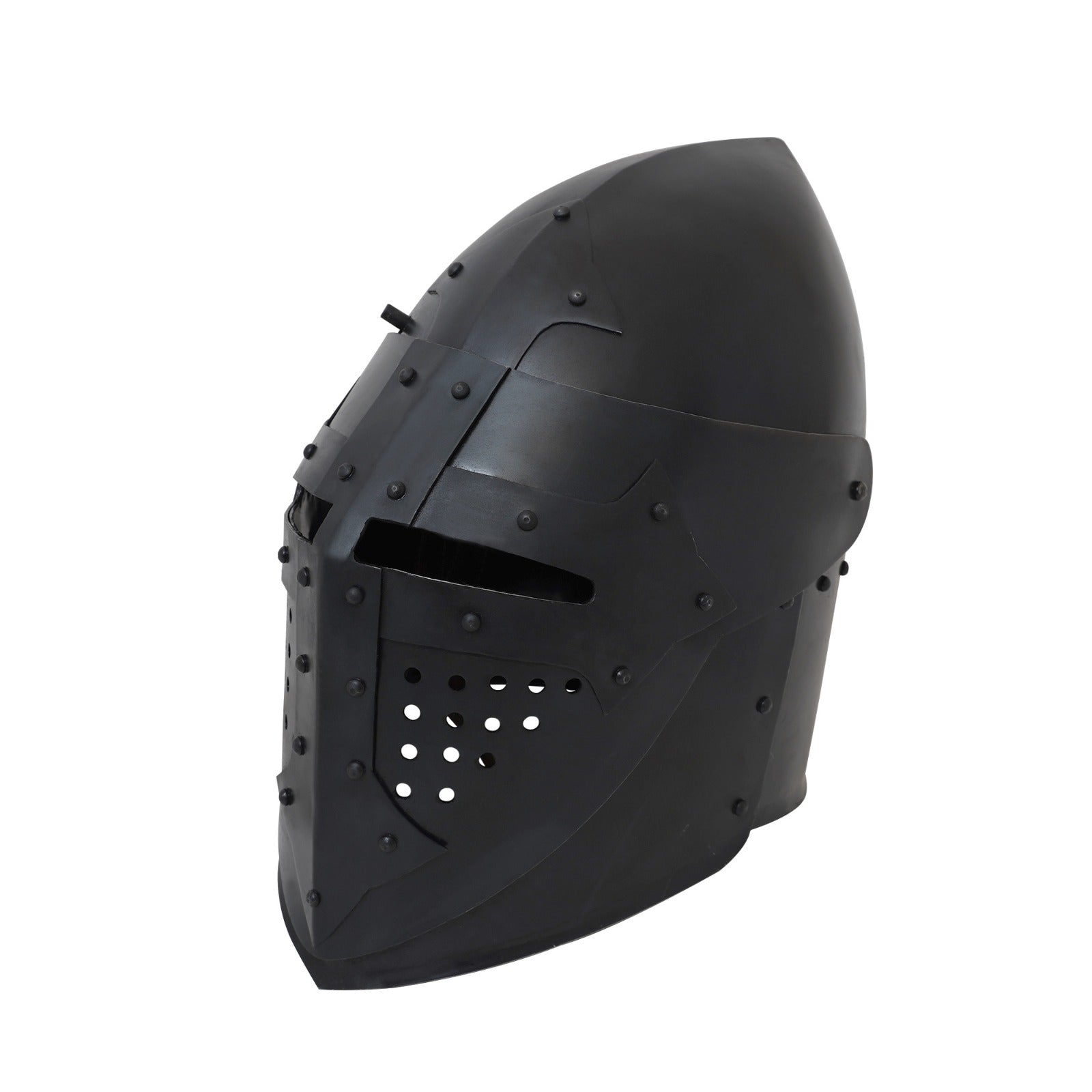 Casco Bascinet Visera del Siglo Xiv con Forro de Cuero - Imagen 10