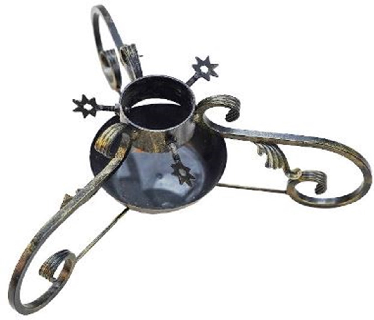 Soporte de Hierro Forjado Medieval del Siglo Xiv - Pantalla de Volutas Forjadas a Mano con Acabado en Negro Aceite - Imagen 9