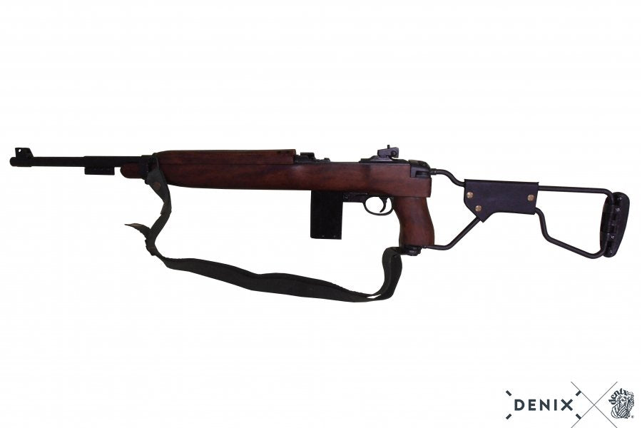 Imagen de Carabina M1 A1 Modelo paracaidista USA 1942, 1132C Réplica no funcional parte de nuestra colección en Espadas y más, sitio oficial.