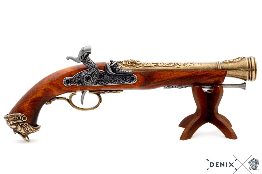Imagen de PISTOLA DE PERCUSIÓN PIRATA, ITALIA S.XVIII 1104/L parte de nuestra colección en Espadas y más, sitio oficial.