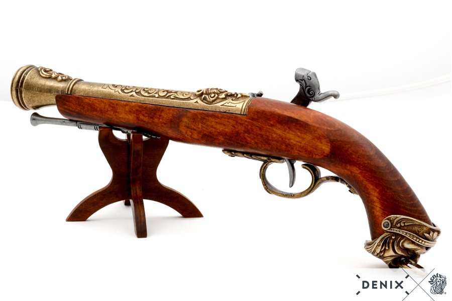Imagen de PISTOLA DE PERCUSIÓN PIRATA, ITALIA S.XVIII 1104/L parte de nuestra colección en Espadas y más, sitio oficial.