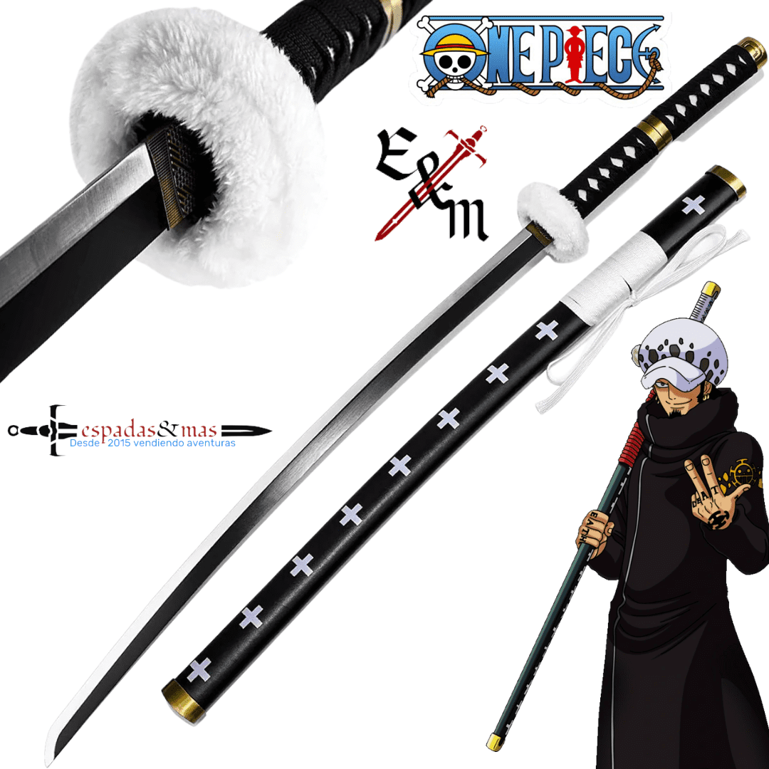 Imagen de Katana Trafalgar Law funcional afilada hoja negra 135 cm 40302 parte de nuestra colección en Espadas y más, sitio oficial.