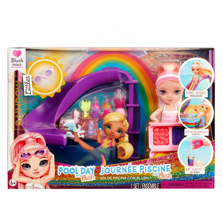 Imagen de Playset + Muñeca Little Pool Day With Blush Rainbow High parte de nuestra colección en Espadas y más, sitio oficial.