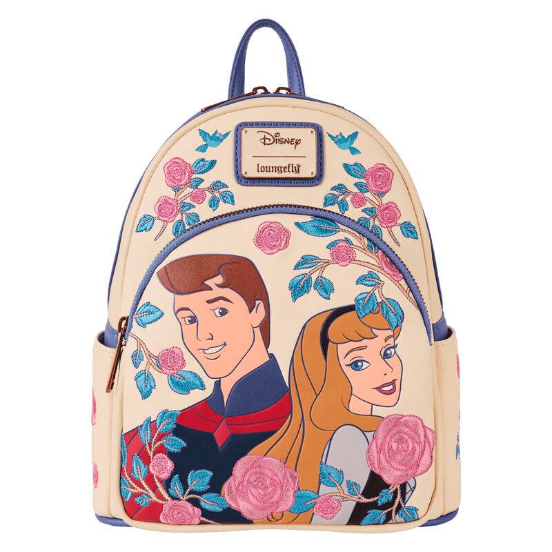 Imagen de Mochila Aurora & Principe La Bella Durmiente Disney Loungefly 26Cm parte de nuestra colección en Espadas y más, sitio oficial.