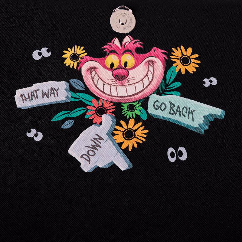Imagen de Bolso Bandolera Gato Cheshire Alicia En El Pais De Las Maravillas Disney parte de nuestra colección en Espadas y más, sitio oficial.
