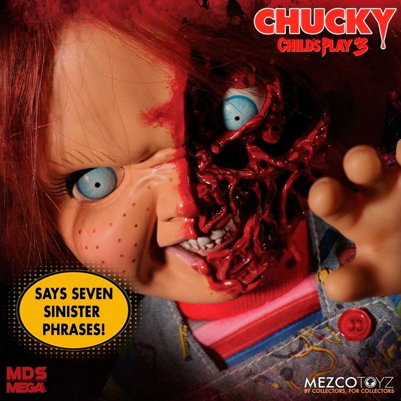 Imagen 1 - Figura Chucky El Muñeco Diabolico 3 Cara Pizza Parlante 38Cm Ingles