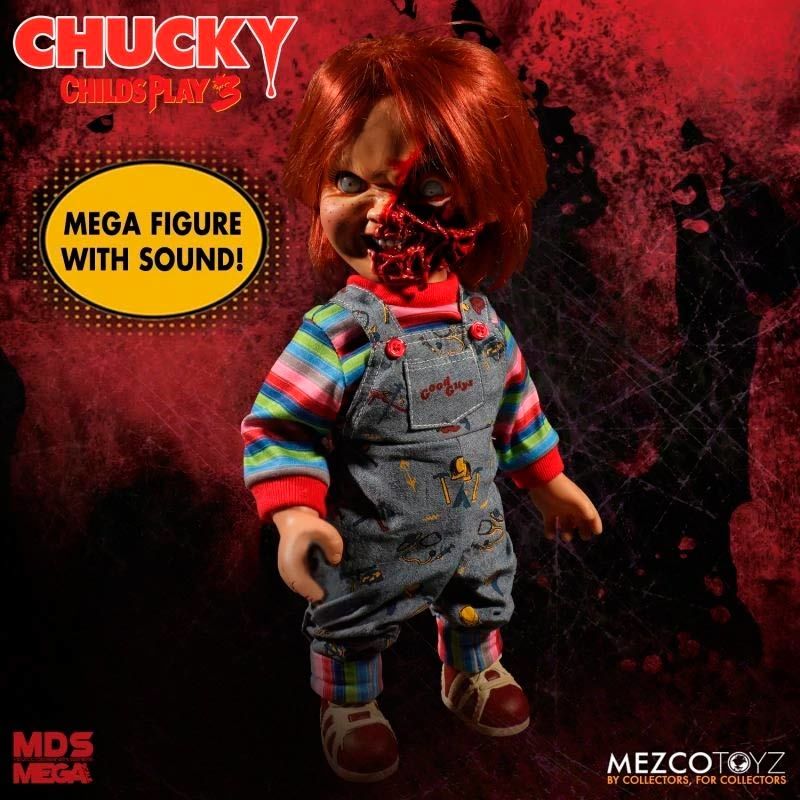 Imagen 2 - Figura Chucky El Muñeco Diabolico 3 Cara Pizza Parlante 38Cm Ingles