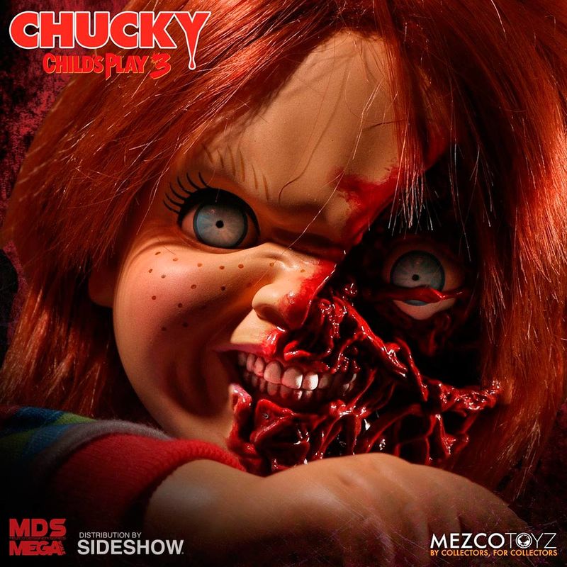 Imagen 3 - Figura Chucky El Muñeco Diabolico 3 Cara Pizza Parlante 38Cm Ingles
