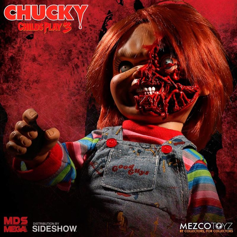 Imagen 6 - Figura Chucky El Muñeco Diabolico 3 Cara Pizza Parlante 38Cm Ingles