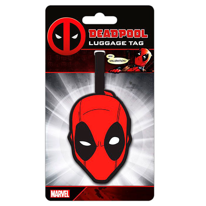 Imagen de Etiqueta Equipaje Deadpool Marvel parte de nuestra colección en Espadas y más, sitio oficial.
