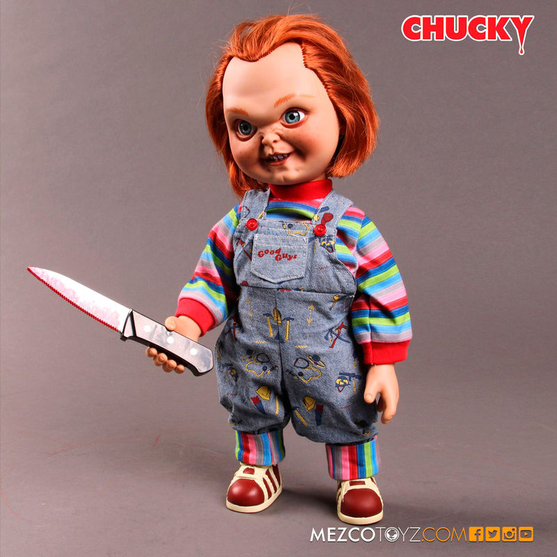 Imagen de Muñeco Chucky El Muñeco Diabolico Sonido 38Cm parte de nuestra colección en Espadas y más, sitio oficial.