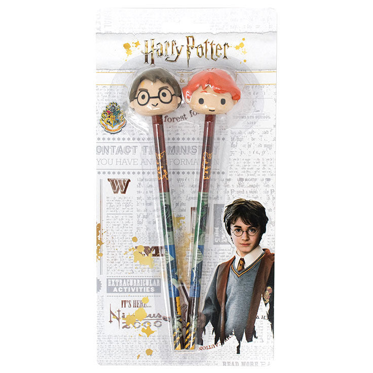 Imagen de Blister 2 Lapices Con Goma 3D Harry Potter parte de nuestra colección en Espadas y más, sitio oficial.