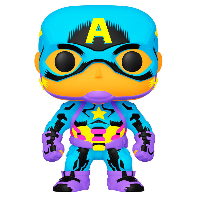 Imagen de Figura Pop Marvel Captain America Black Light Exclusive parte de nuestra colección en Espadas y más, sitio oficial.