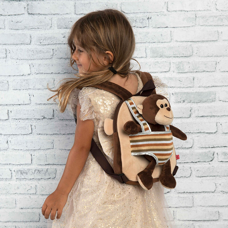 Imagen 1 - Mochila Reversible + Peluche Mono Max 25Cm