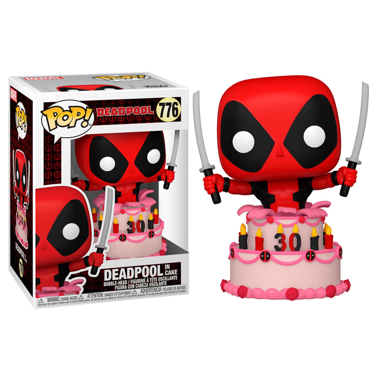 Imagen de Figura Pop Marvel Deadpool 30Th Deadpool In Cake parte de nuestra colección en Espadas y más, sitio oficial.