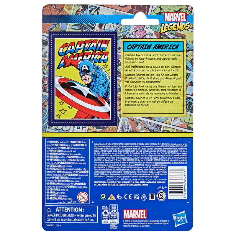 Imagen 1 - Figura Retro Capitan America Marvel 9,5Cm