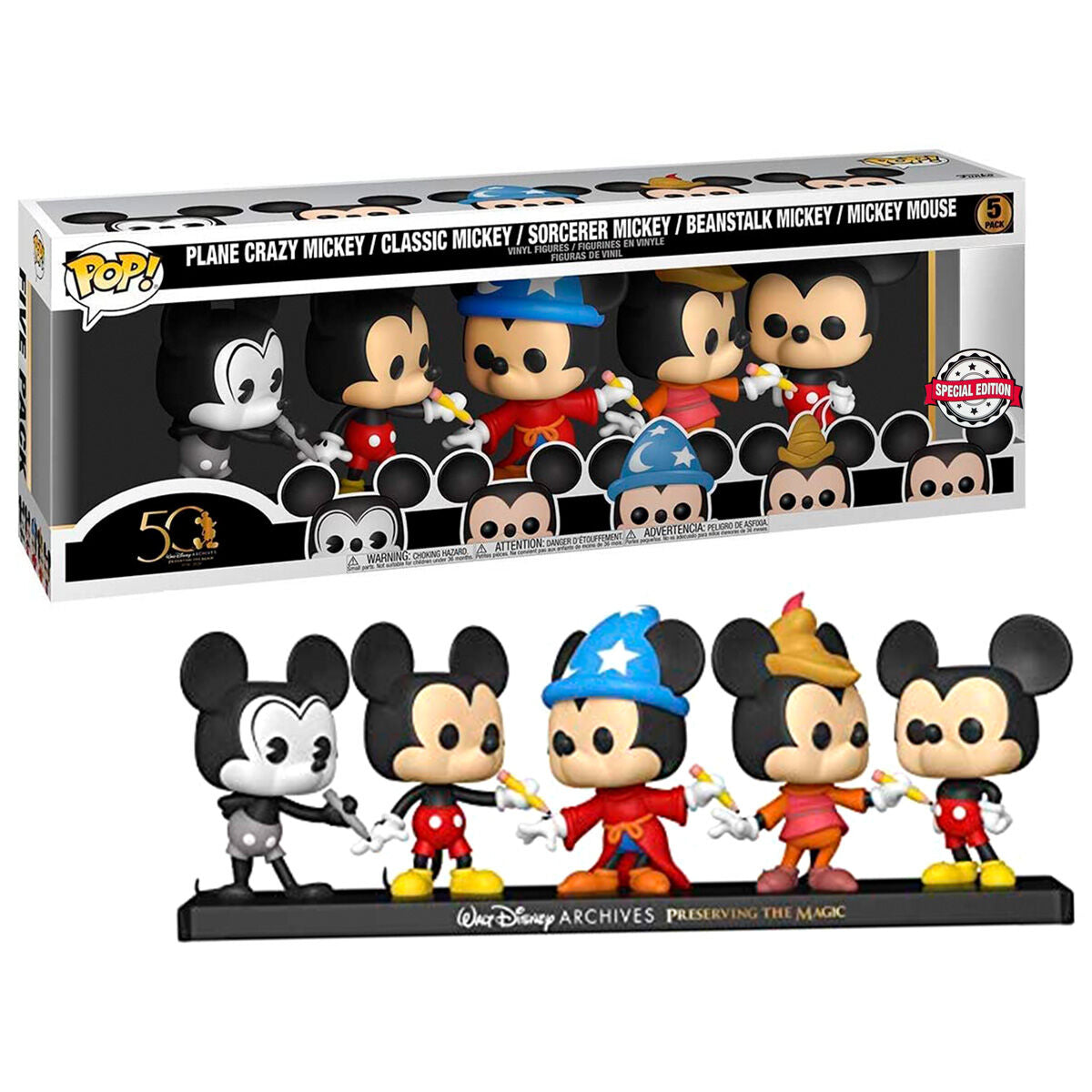 Imagen de Set 5 Figuras Pop Disney Archives Mickey Exclusive parte de nuestra colección en Espadas y más, sitio oficial.