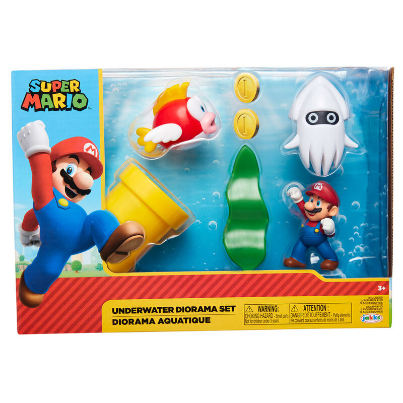 Imagen 1 - Blister Diorama Mundo Submarino Super Mario Nintendo
