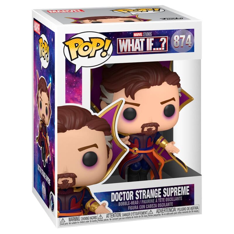 Imagen de Figura Pop Marvel What If Doctor Strange Supreme parte de nuestra colección en Espadas y más, sitio oficial.