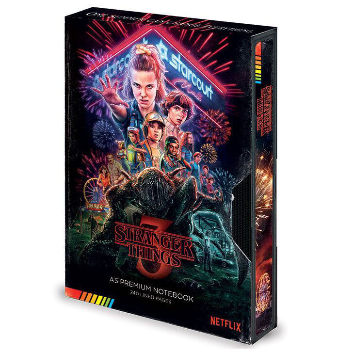 Imagen de Cuaderno A5 Premium Vhs Stranger Things 2 parte de nuestra colección en Espadas y más, sitio oficial.