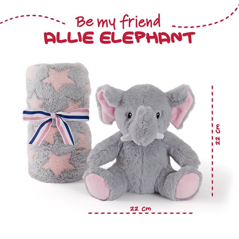 Imagen 2 - Peluche + Manta Suave Elefante Allie 22Cm