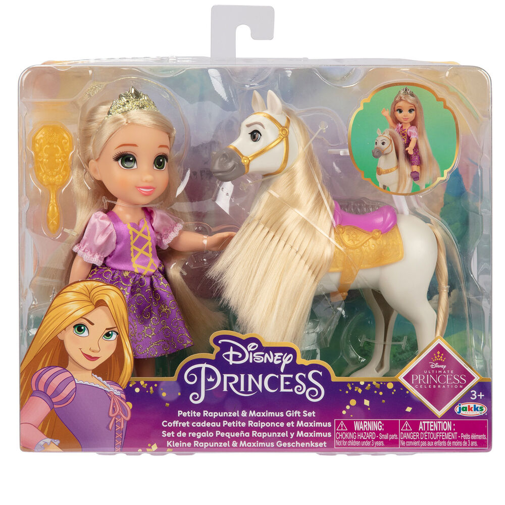 Imagen de Muñeca Rapunzel + Maximus Enredados Disney 15Cm parte de nuestra colección en Espadas y más, sitio oficial.