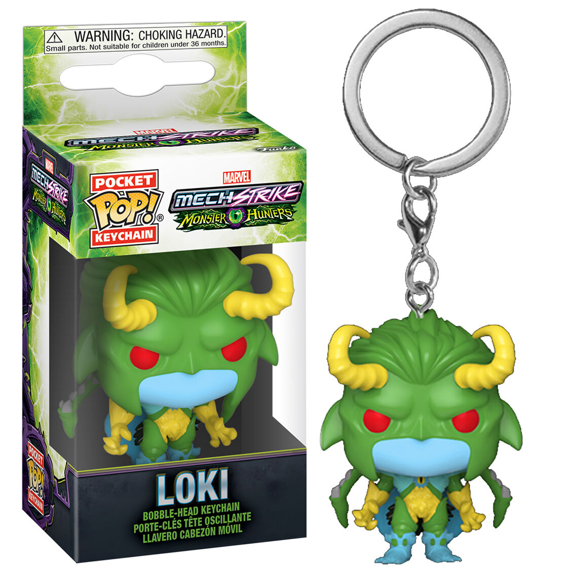 Imagen de Llavero Pocket Pop Marvel Monster Hunters Loki parte de nuestra colección en Espadas y más, sitio oficial.