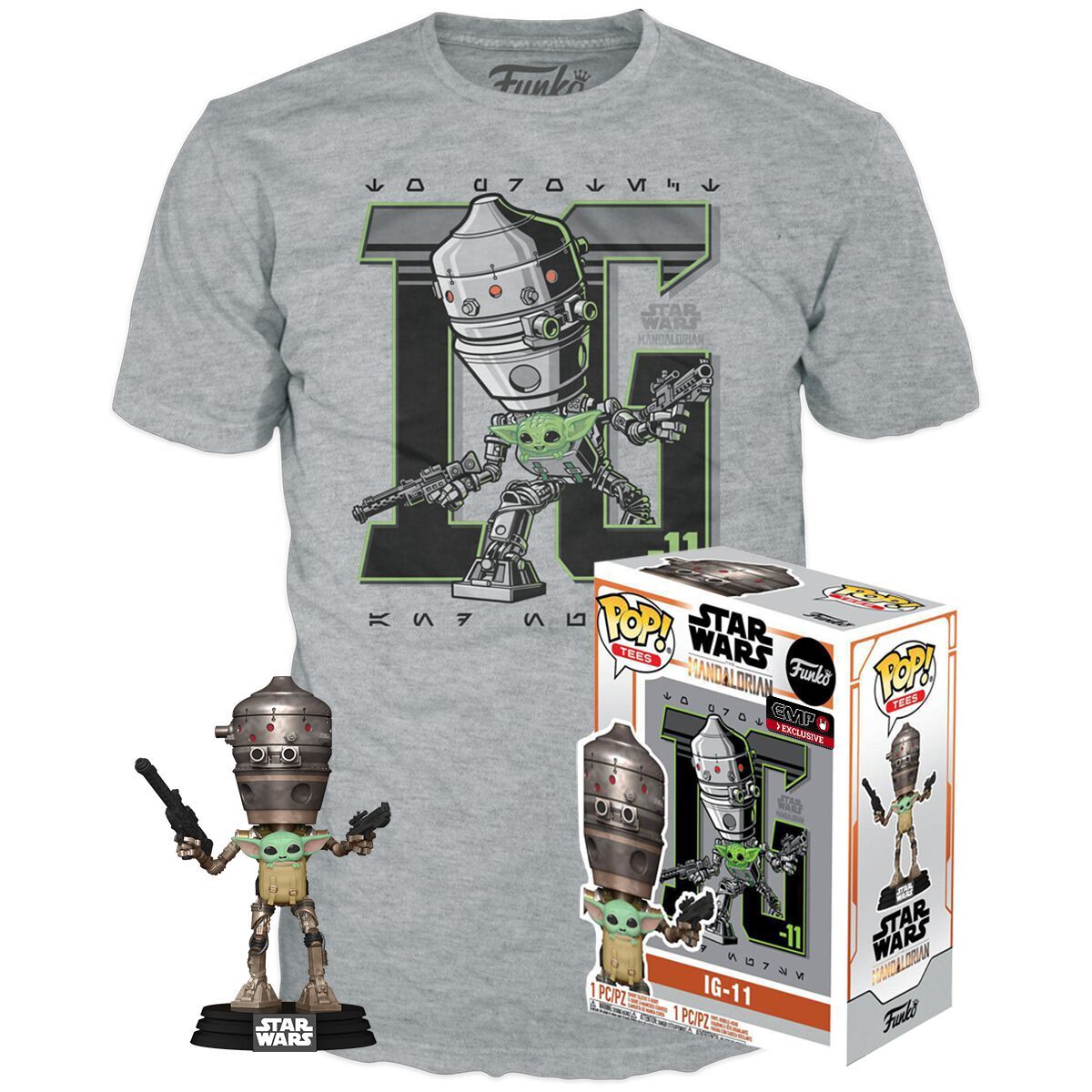 Imagen 1 - Set Figura Pop & Tee Star Wars Ig-11 With The Child Exclusive M