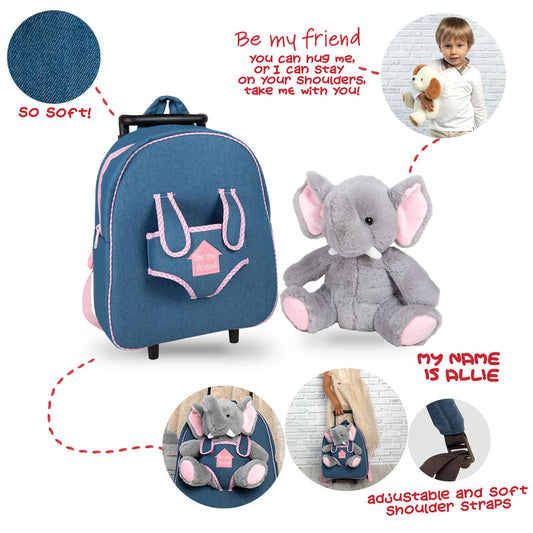 Imagen 2 - Trolley + Peluche Elefante Allie 38Cm