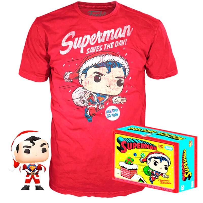 Imagen 1 - Set Figura Pop & Tee Dc Comics Superman Exclusive Flocked