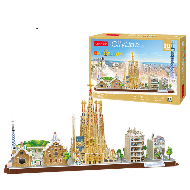 Imagen 1 - Puzzle 3D Barcelona City Line 186Pzs
